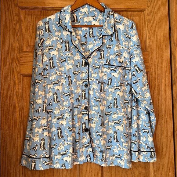 BEDHEAD PAJAMAS Blue Dog Print Matching Pajama Set Organic Cotton Stretch Jersey - Picture 11 of 13